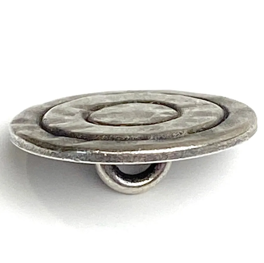 Mystic Rings Antique Silver 3/4" Shank Back Metal Button 19mm  #FJ-39