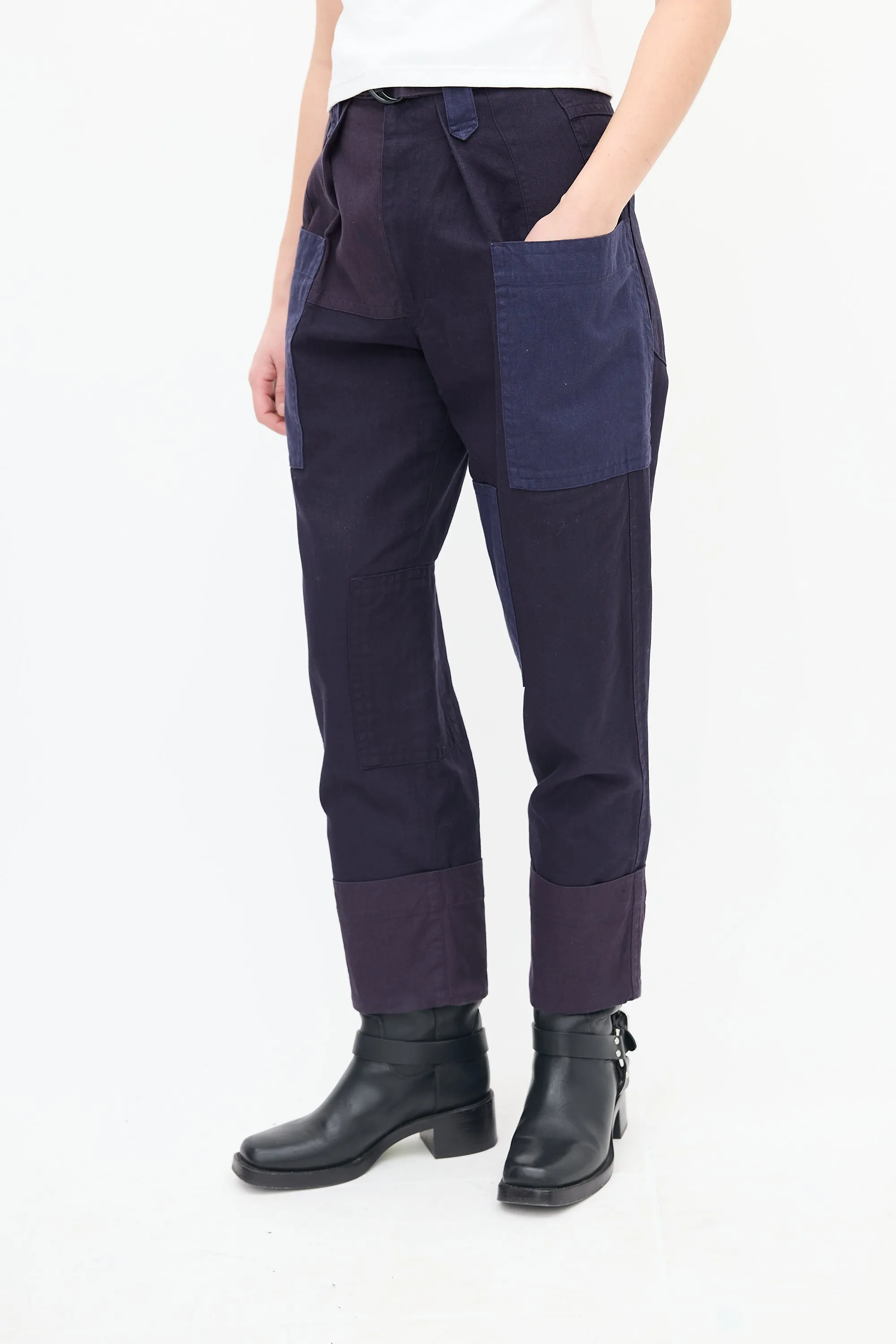 Navy Patchwork Keyega Trouser