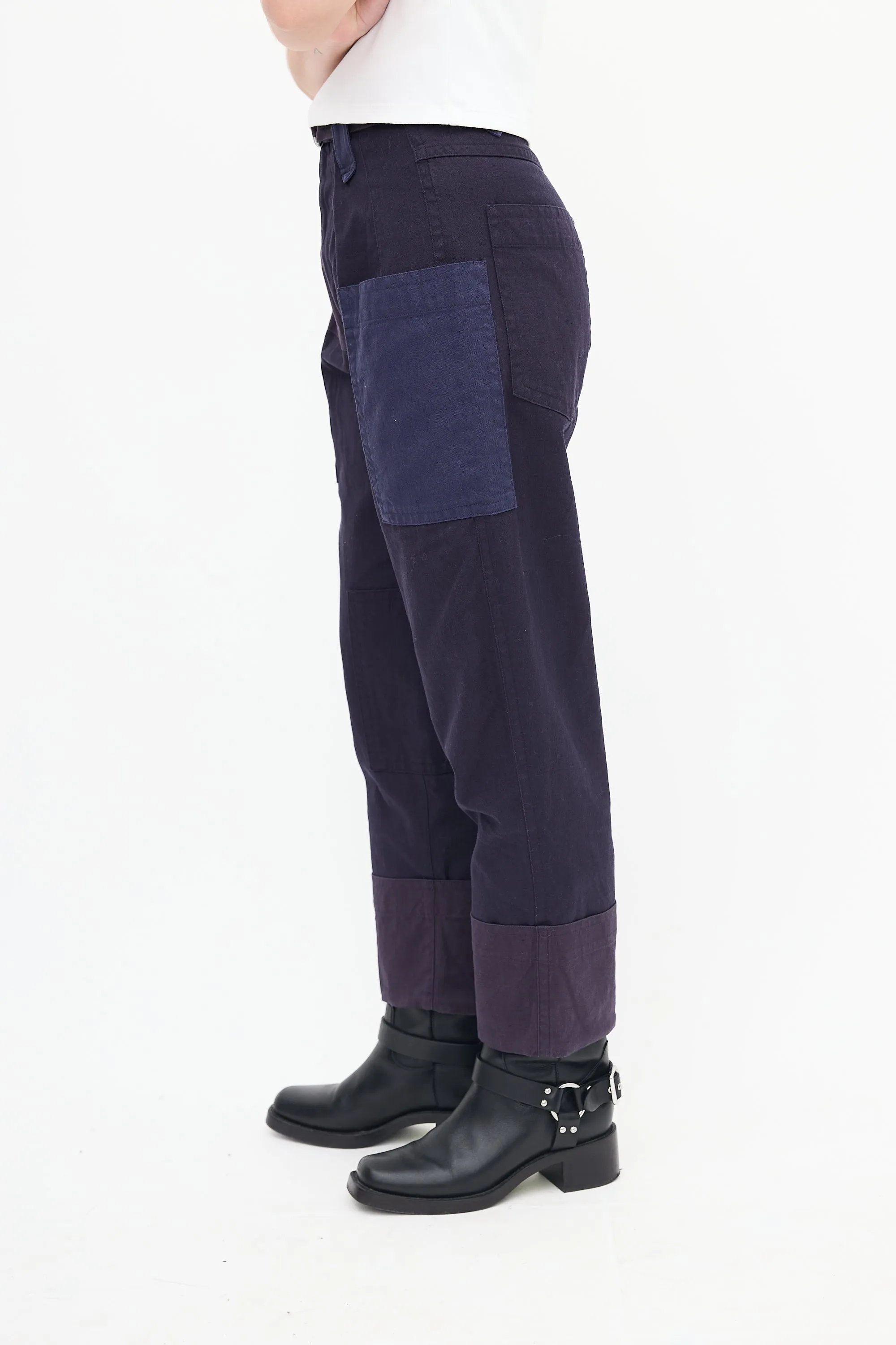 Navy Patchwork Keyega Trouser