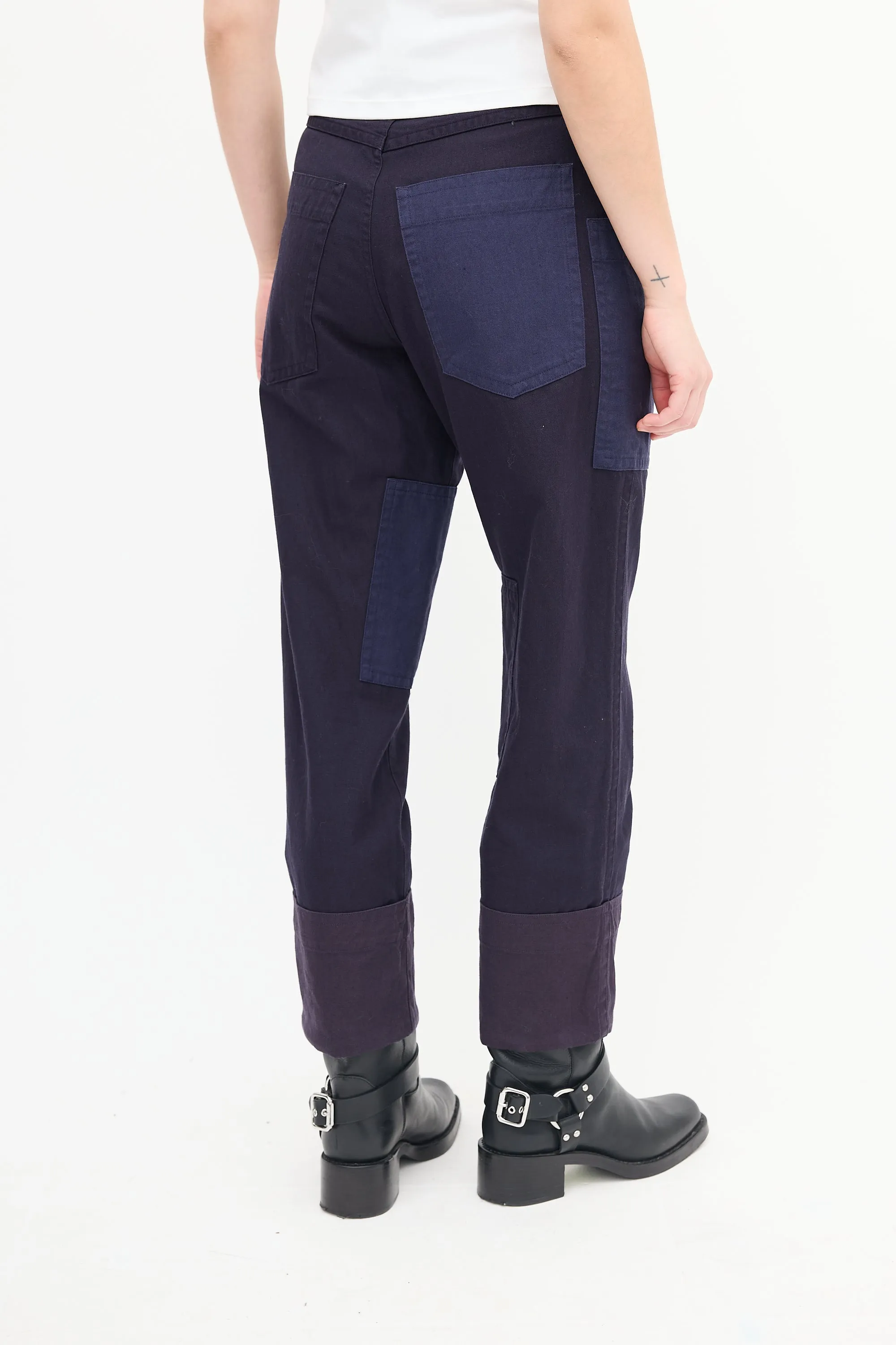 Navy Patchwork Keyega Trouser