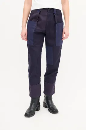 Navy Patchwork Keyega Trouser