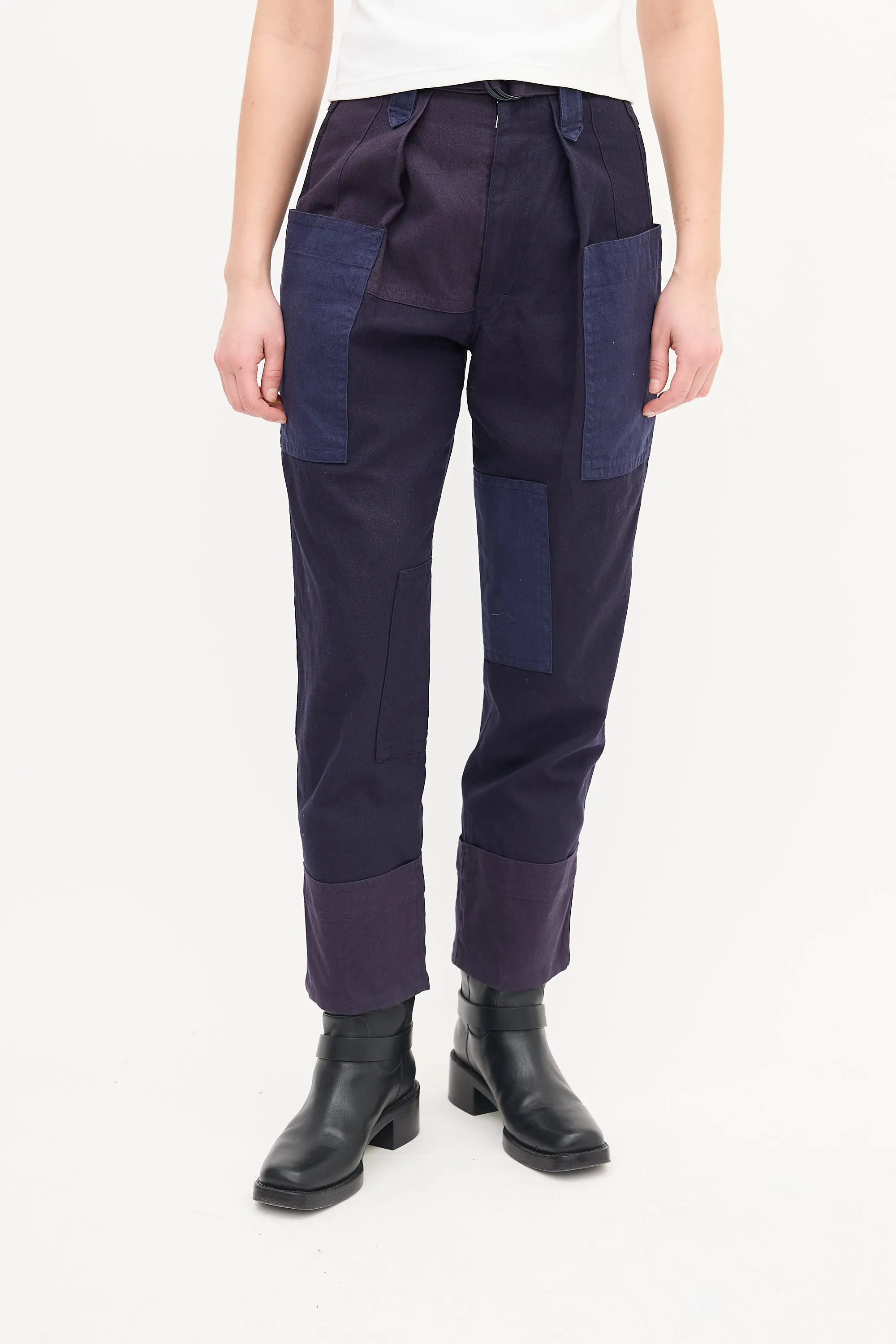 Navy Patchwork Keyega Trouser