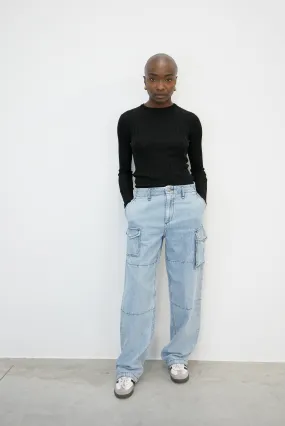 NORA RELAXED FIT MID RISE CARGO JEANS