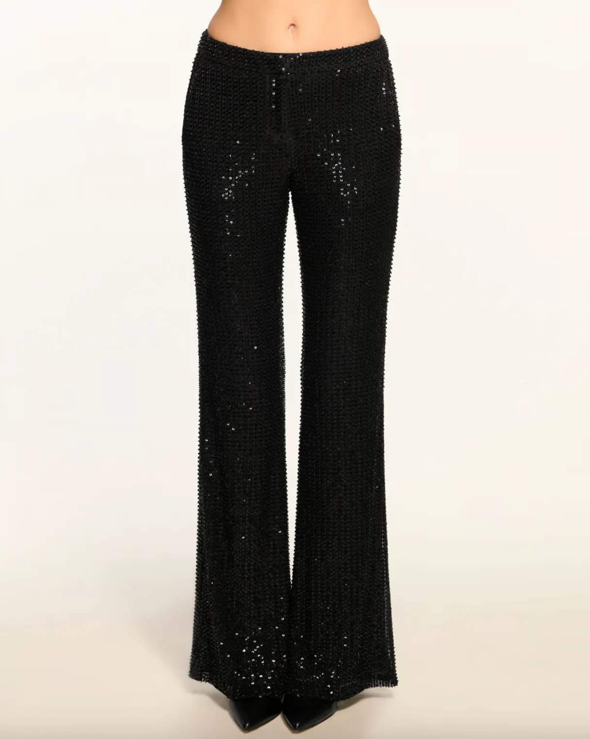 Olivian Beaded Trosuers - Black Mesh