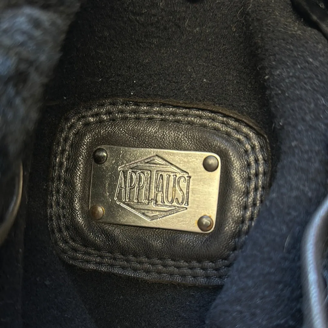 oversized leather contrast bomber jacket