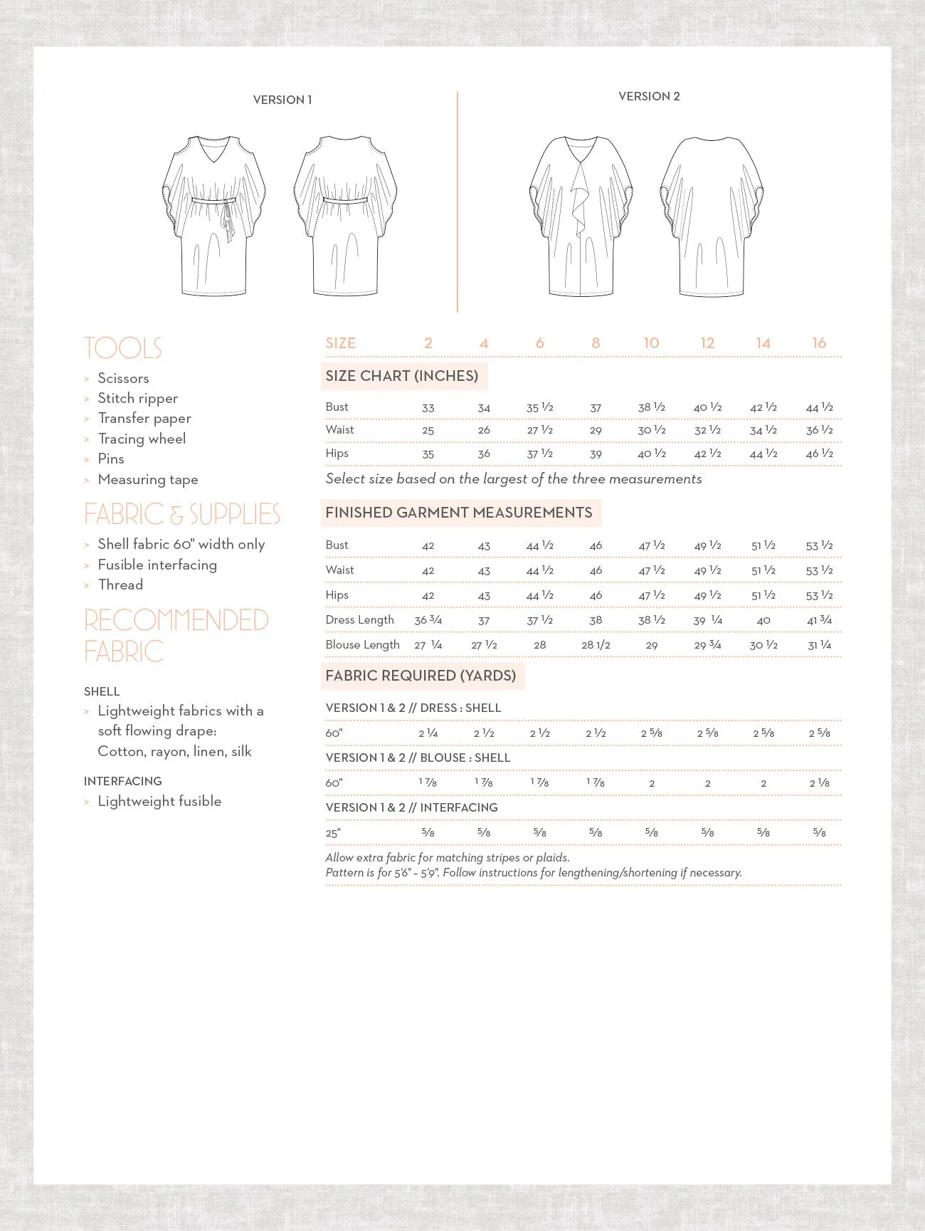 PDF Pattern - Satsuki Dress and Top | Victory Patterns
