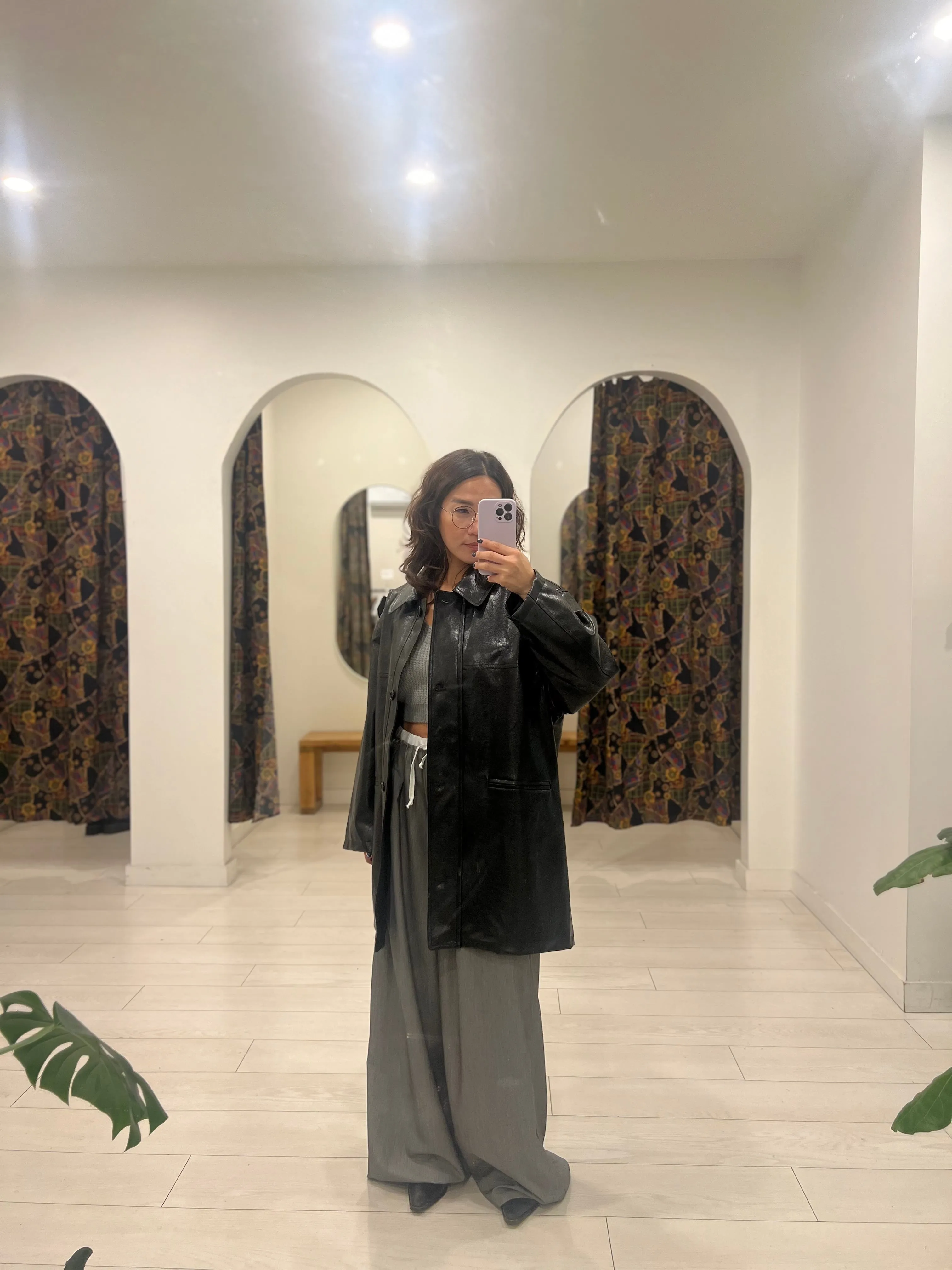 PIKO Shiny faux leather coat