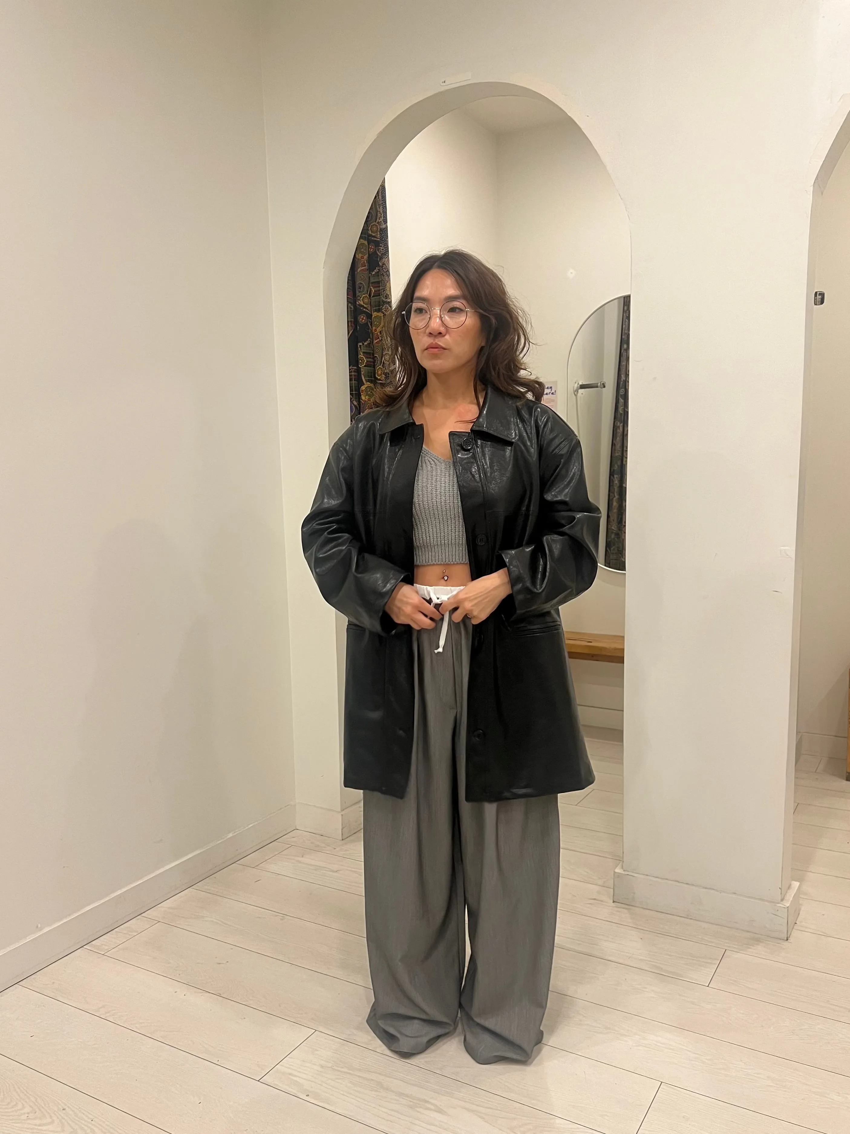PIKO Shiny faux leather coat