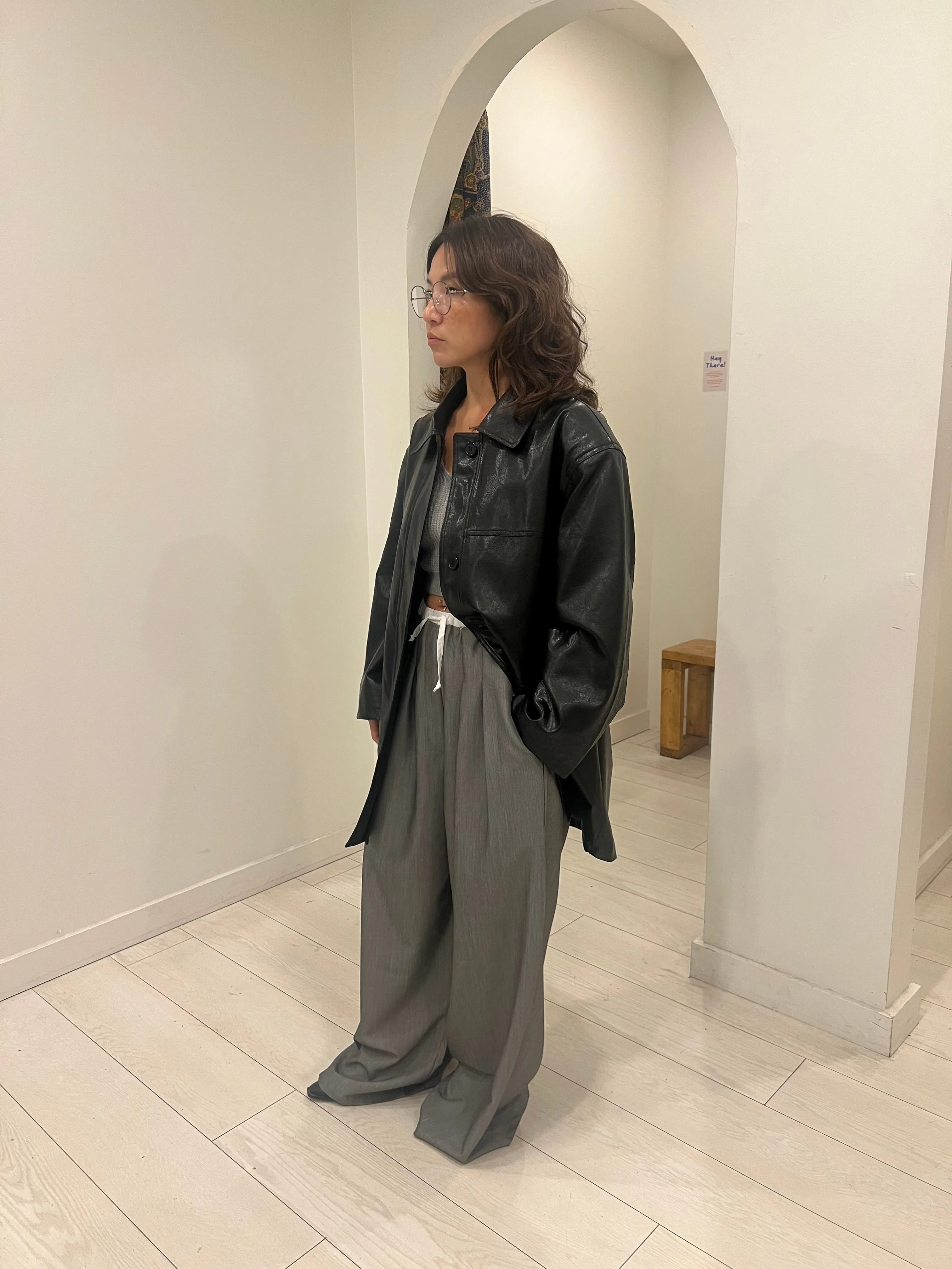 PIKO Shiny faux leather coat