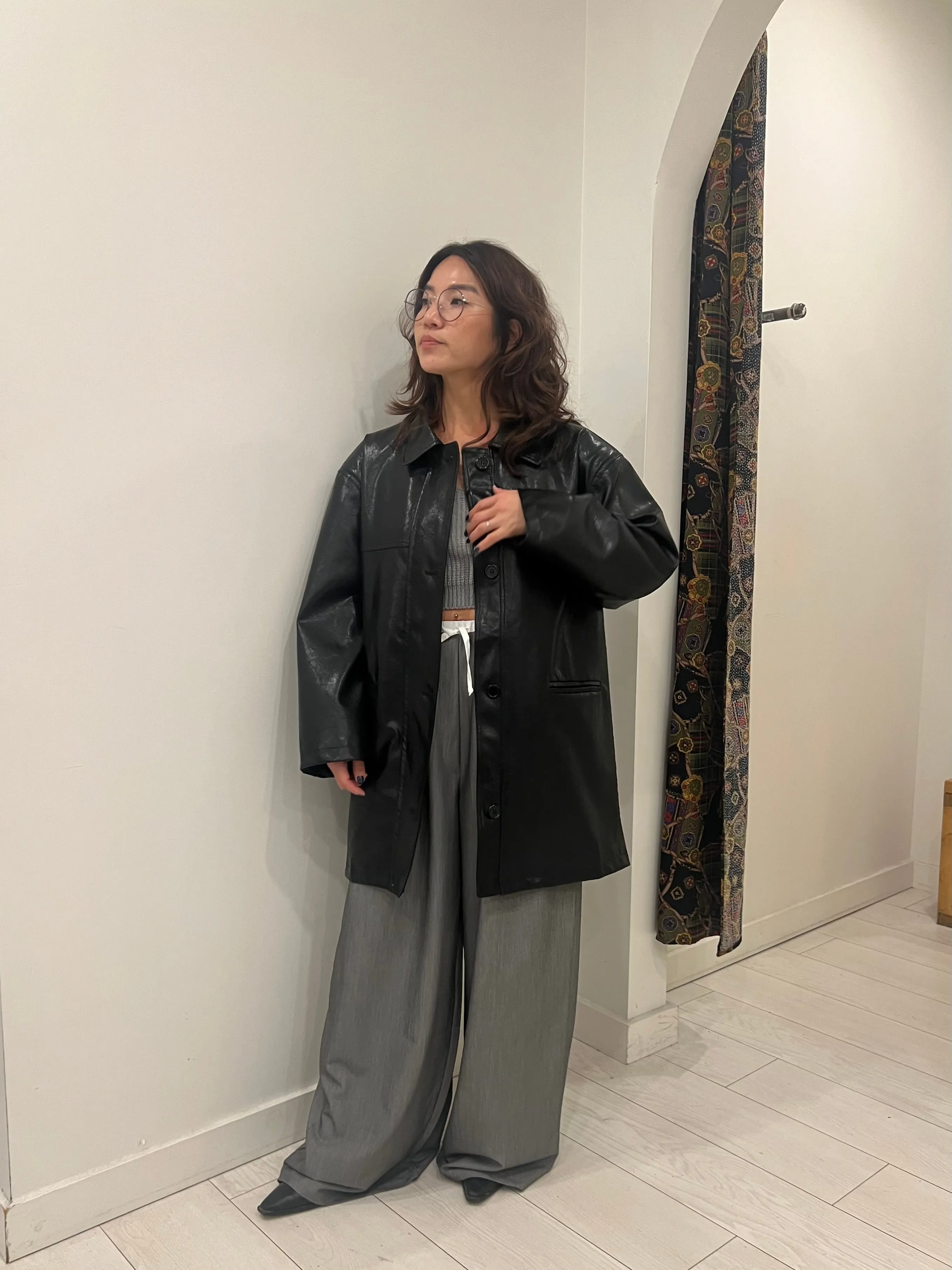 PIKO Shiny faux leather coat