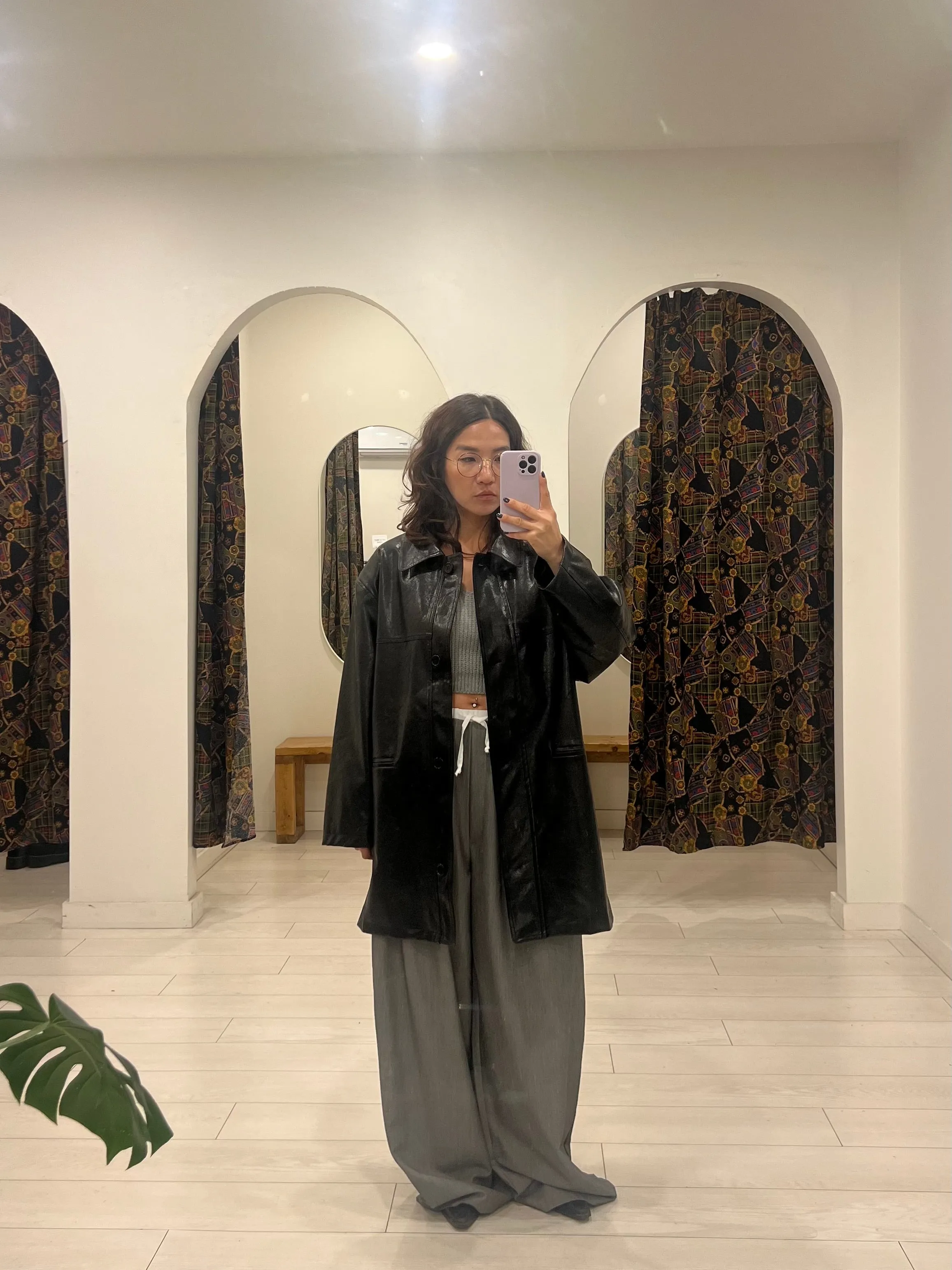 PIKO Shiny faux leather coat