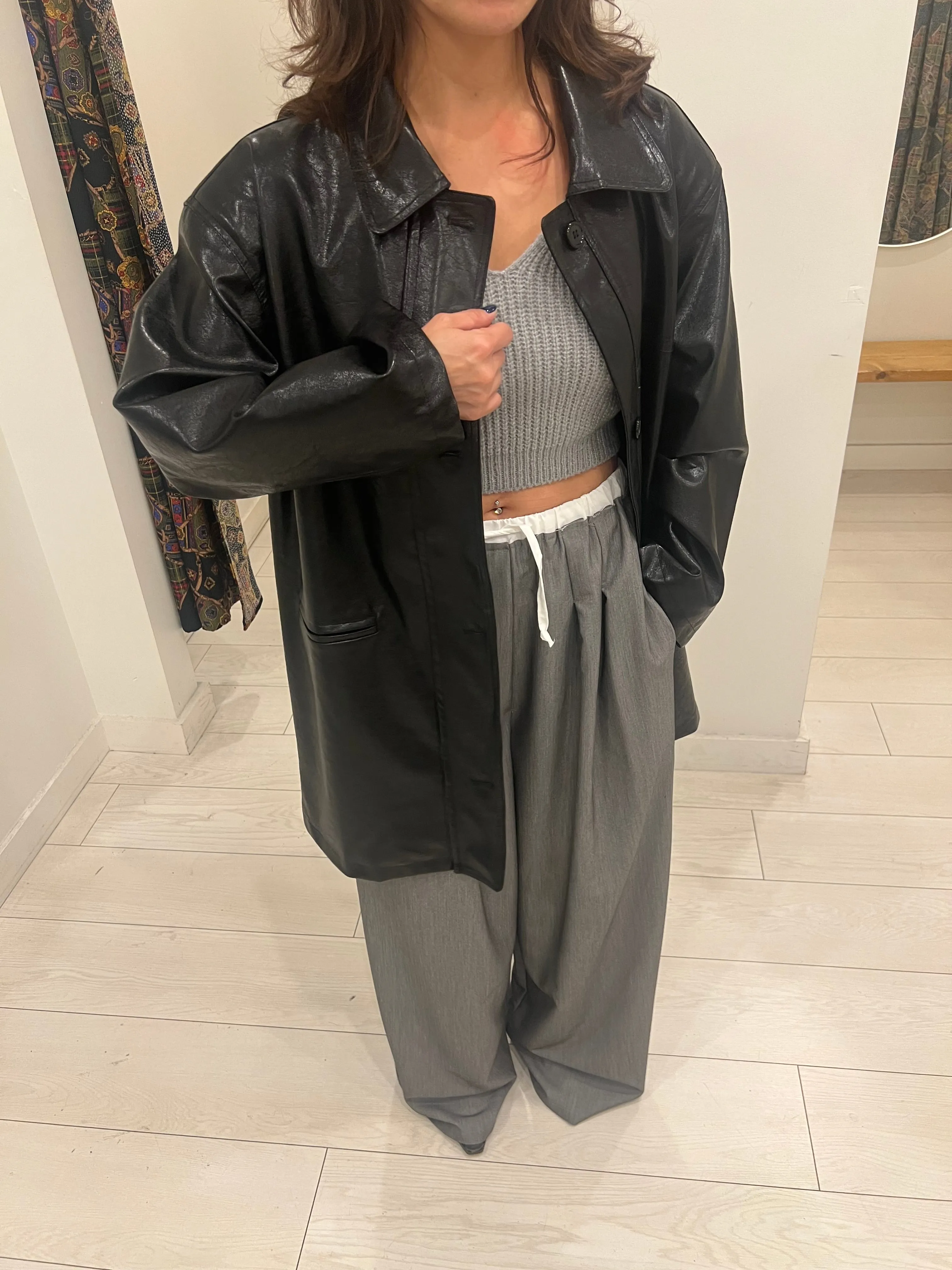 PIKO Shiny faux leather coat