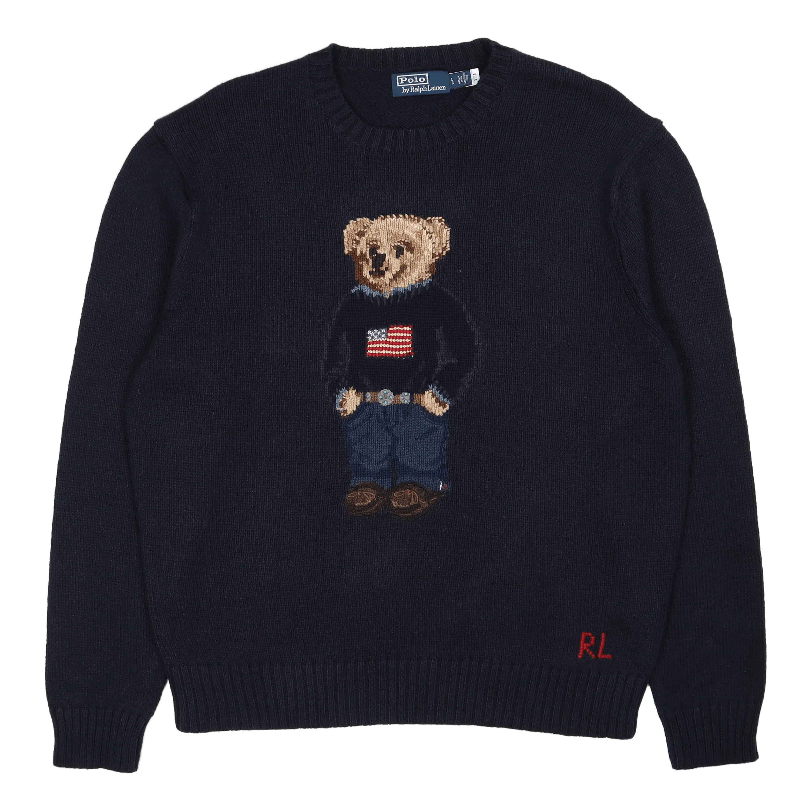 Polo Bear Cotton-Linen Sweater Navy