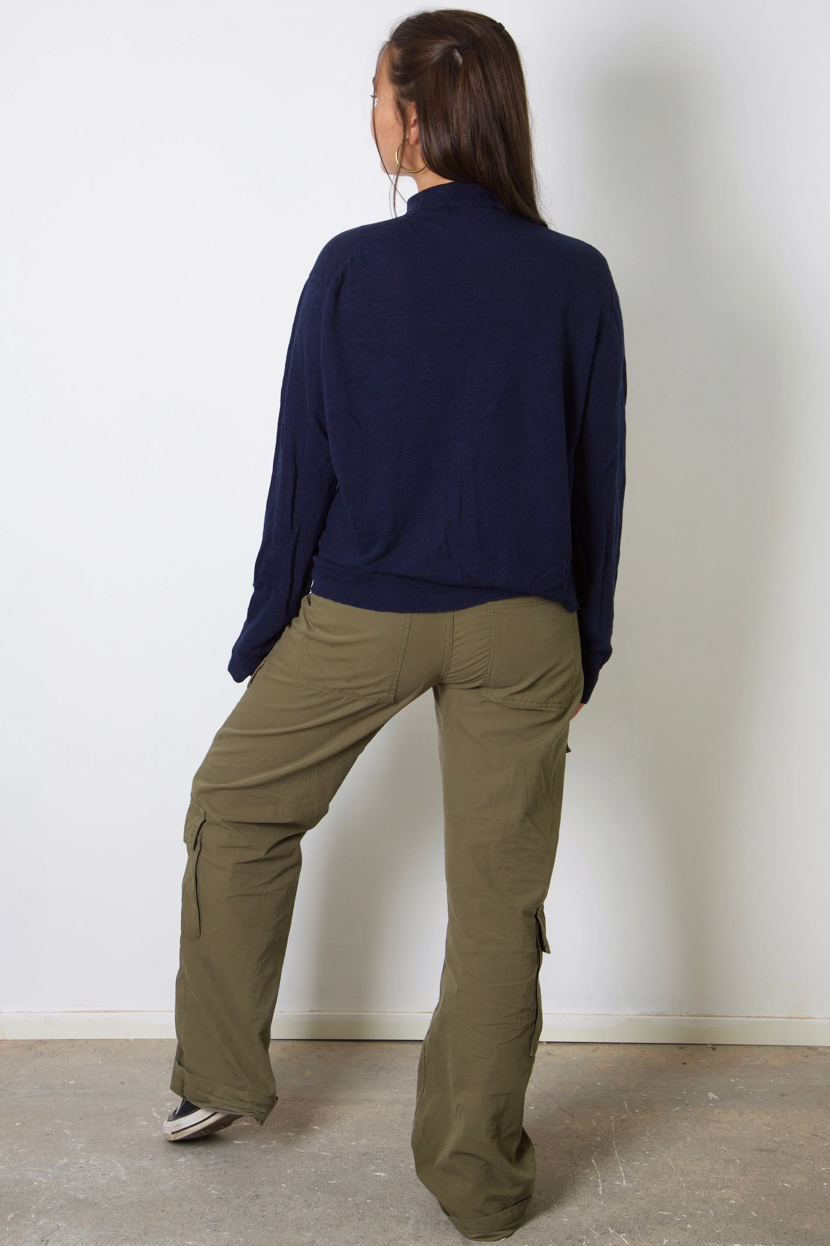 Ralph Lauren Linen  Navy Polo Sweater