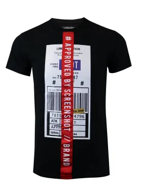 S11008-APPROVED BY SCREENSHOT T-SHIRTS (BLACK)