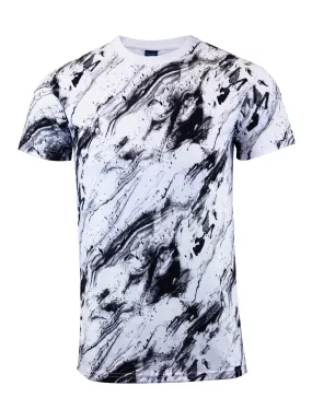 S11012-TIE DYE PRINT T-SHIRTS (WHITE)