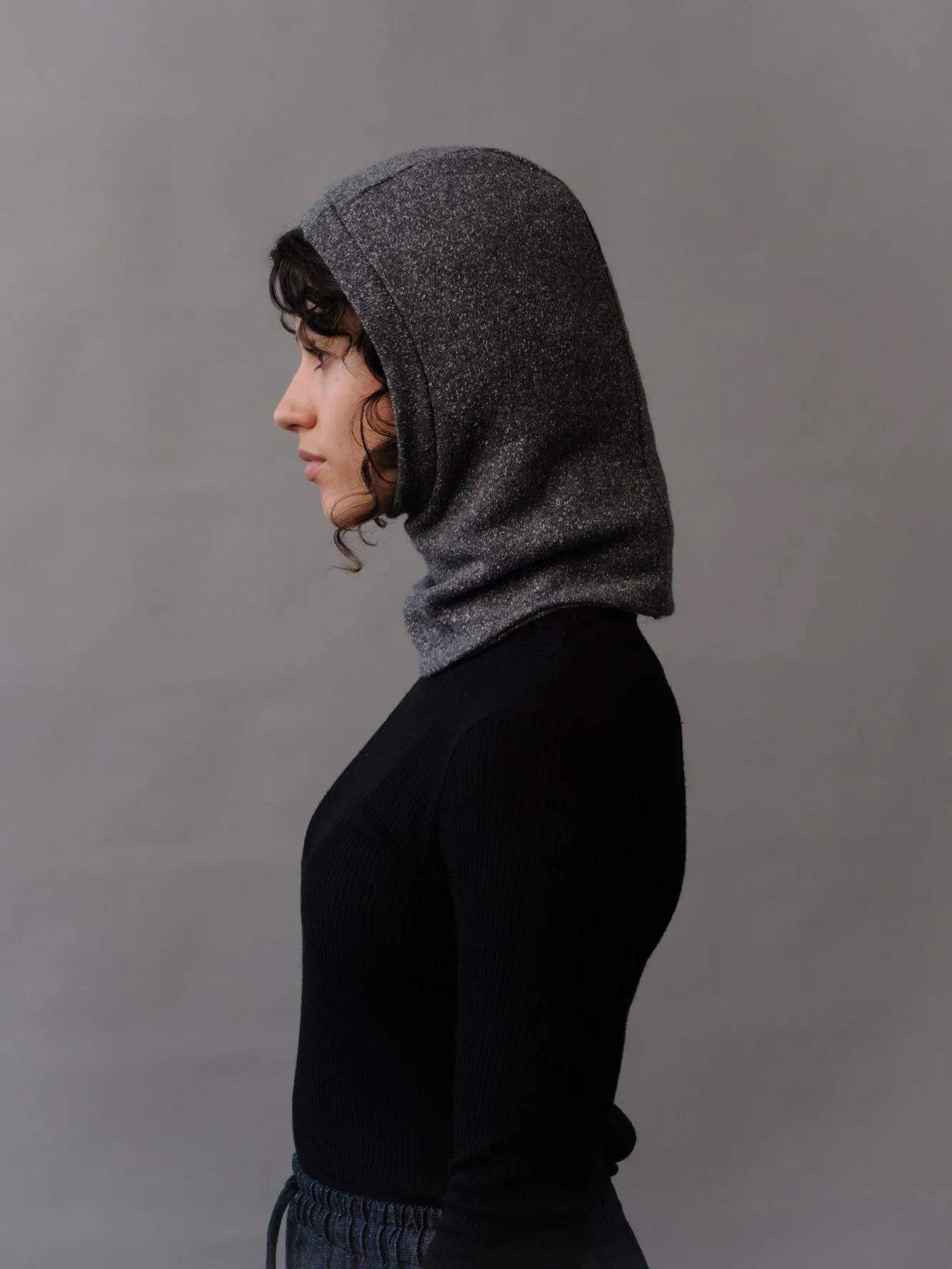 SAMPLE SALE - Lumi Balaclava in Gray Speckle Wool