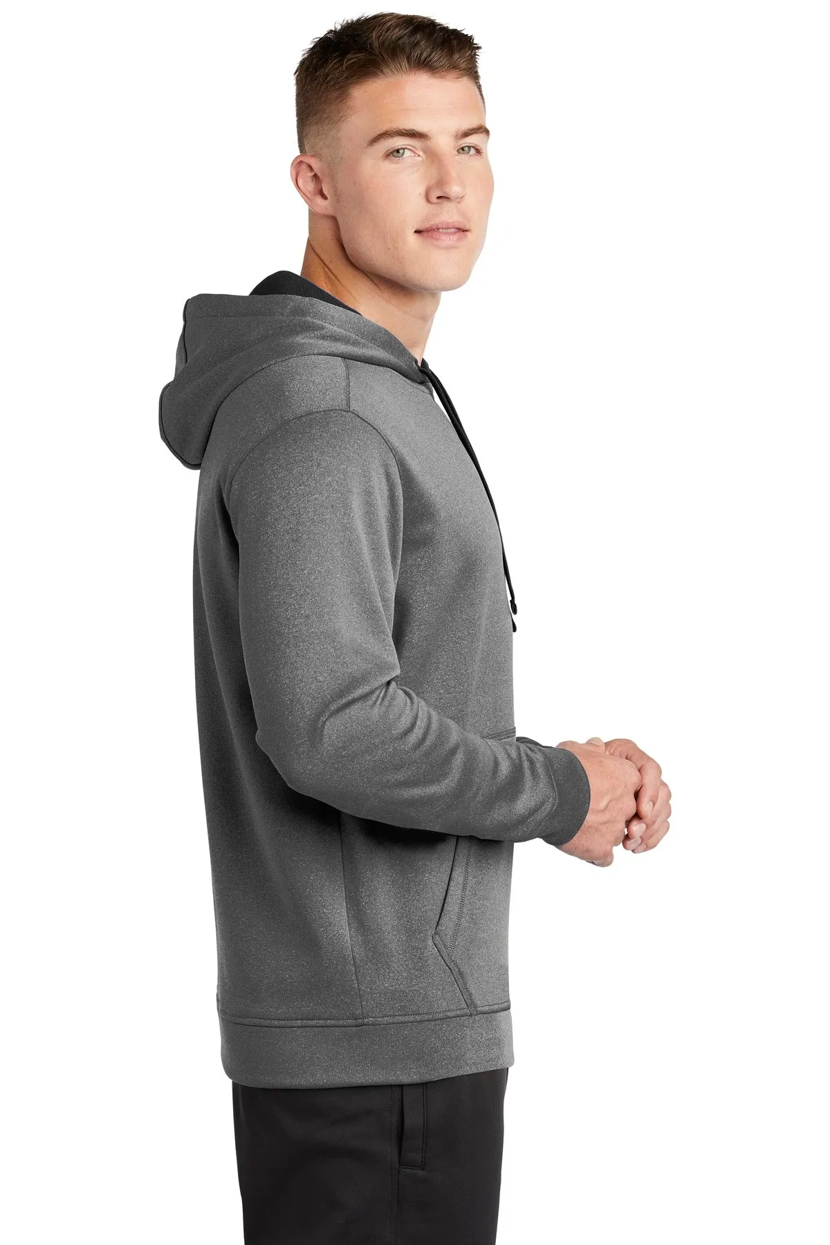 Sport-Tek ® PosiCharge ® Sport-Wick ® Heather Fleece Hooded Pullover. ST264