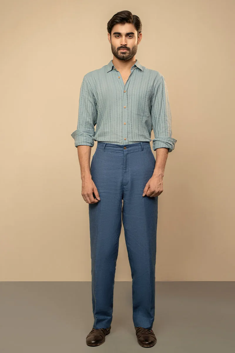 STONE BLUE LINEN SHIRT