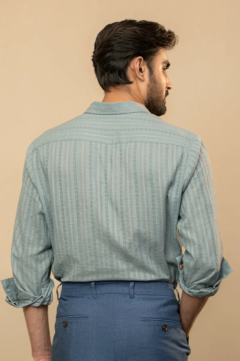 STONE BLUE LINEN SHIRT