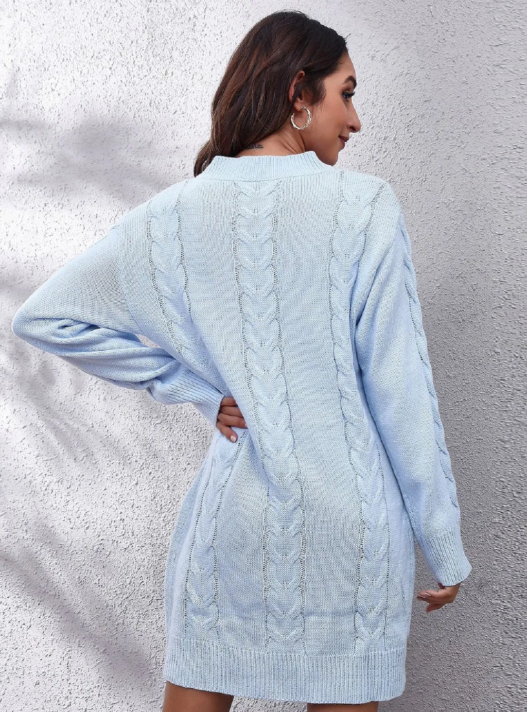 TastyHottie - LOOSE LONG-SLEEVED KNITTED SWEATER DRESS