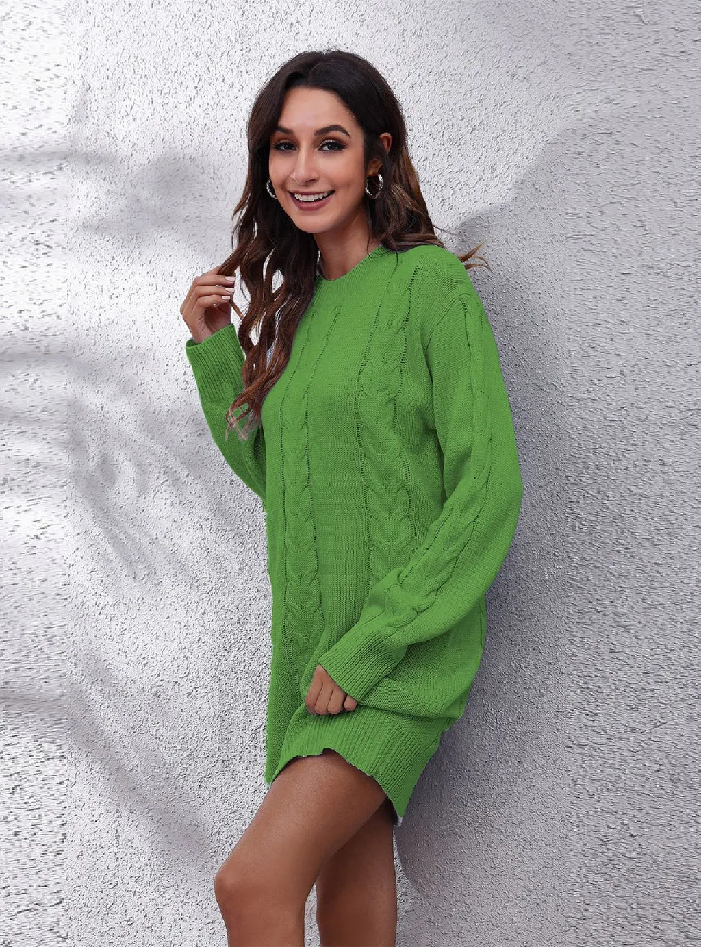 TastyHottie - LOOSE LONG-SLEEVED KNITTED SWEATER DRESS