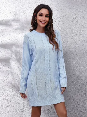 TastyHottie - LOOSE LONG-SLEEVED KNITTED SWEATER DRESS