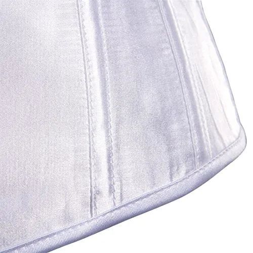 Zhitunemi Women's Satin Underbust Corset Bustier Waist Training Cincher Plus Size Medium White